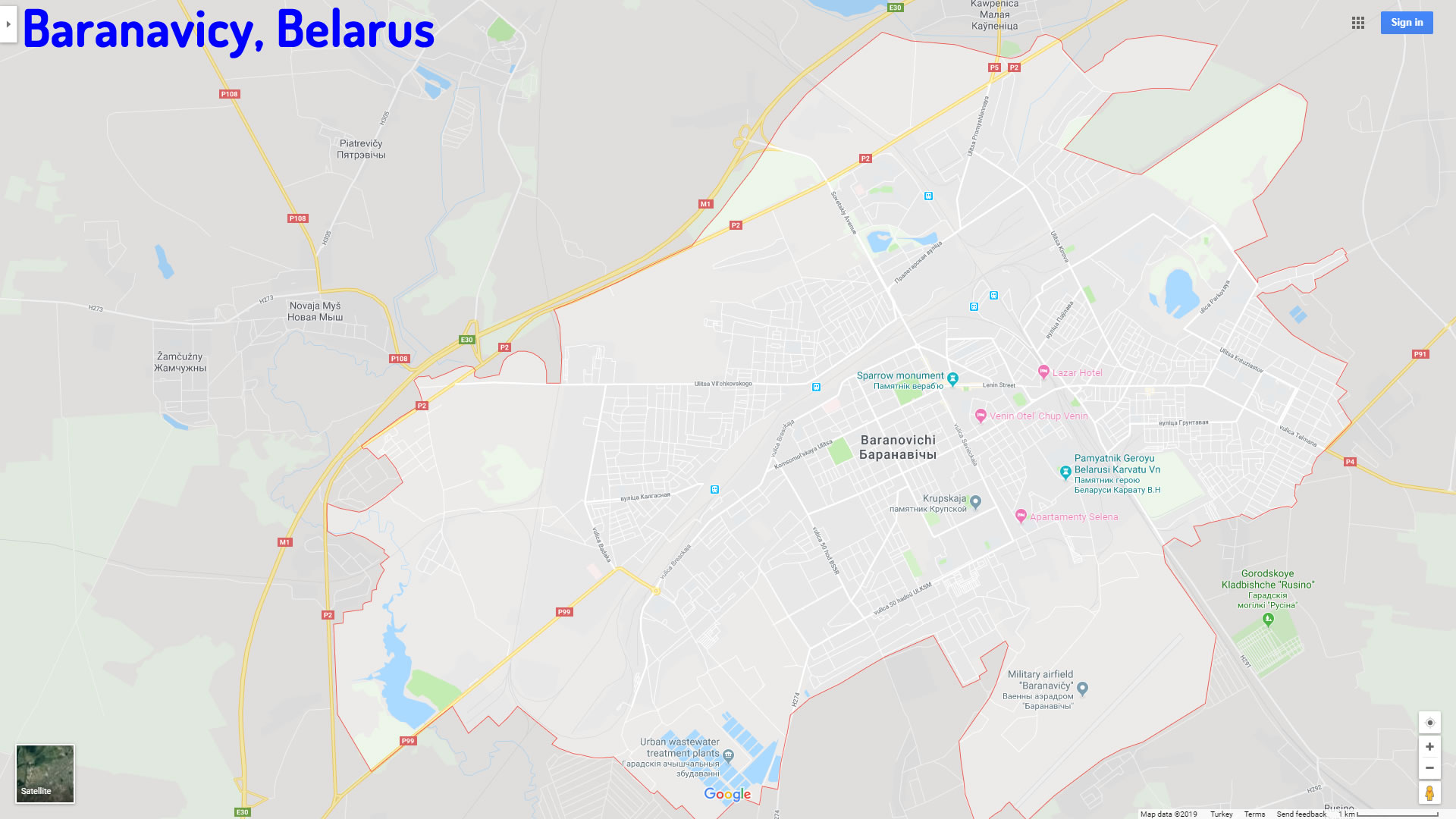 Baranavicy map Belarus