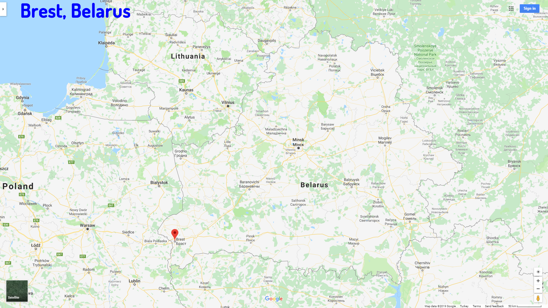 Brest map Belarus