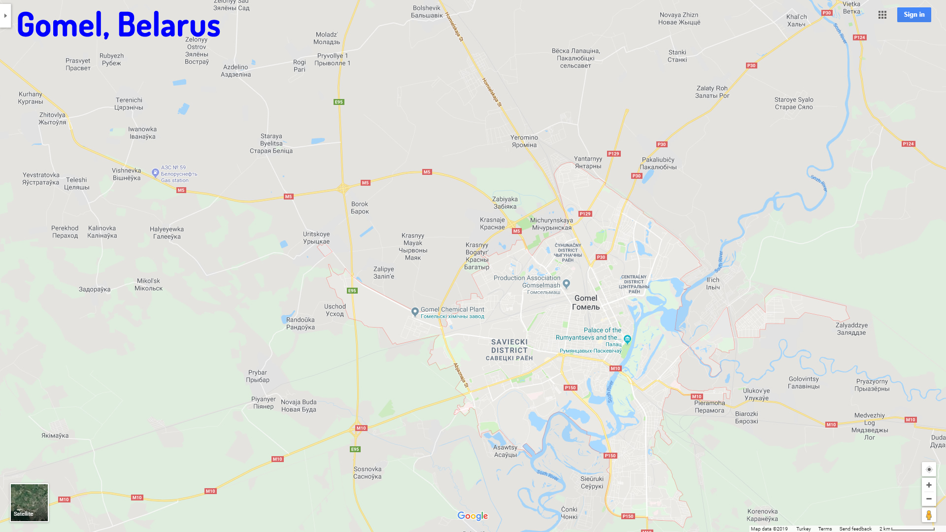 Gomel map Belarus