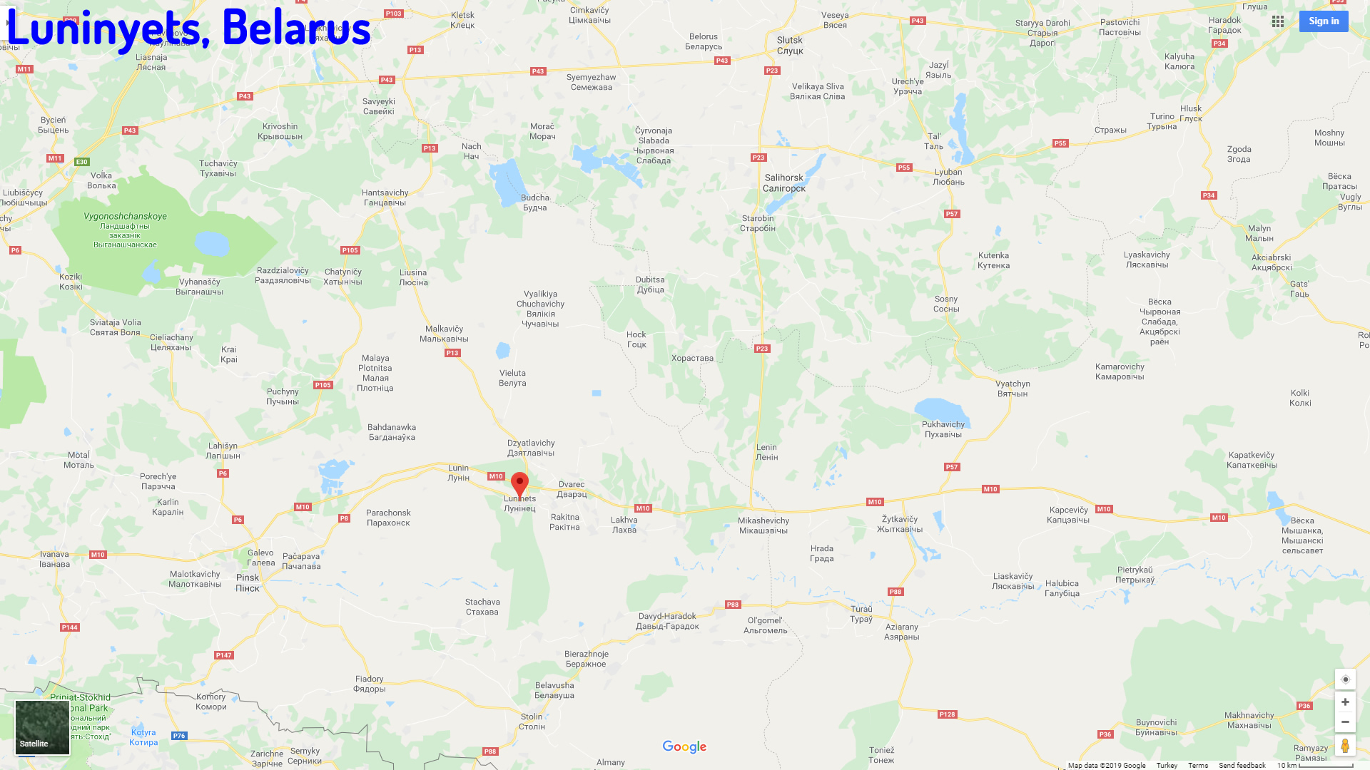 Luninyets map Belarus