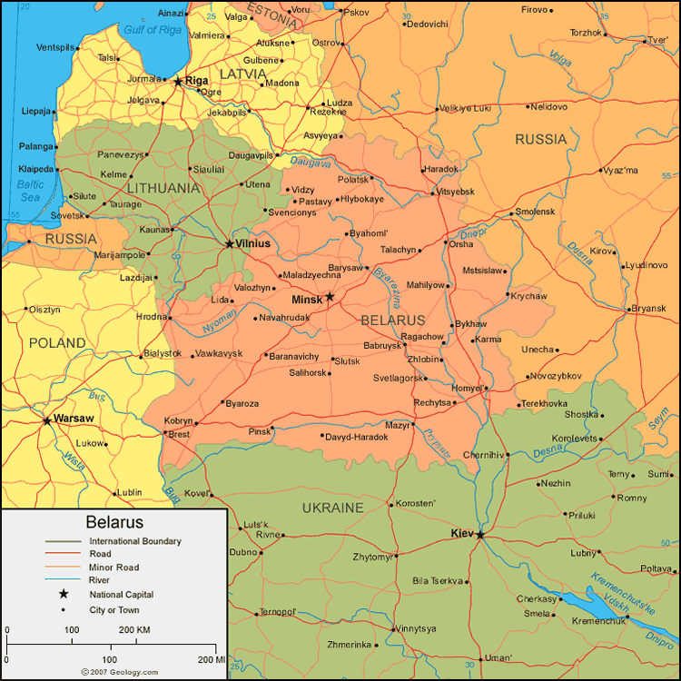 map of belarus