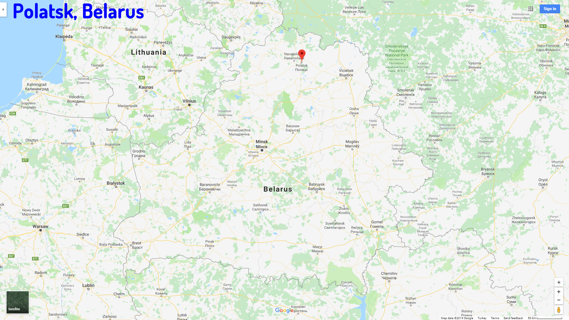 Polatsk map Belarus