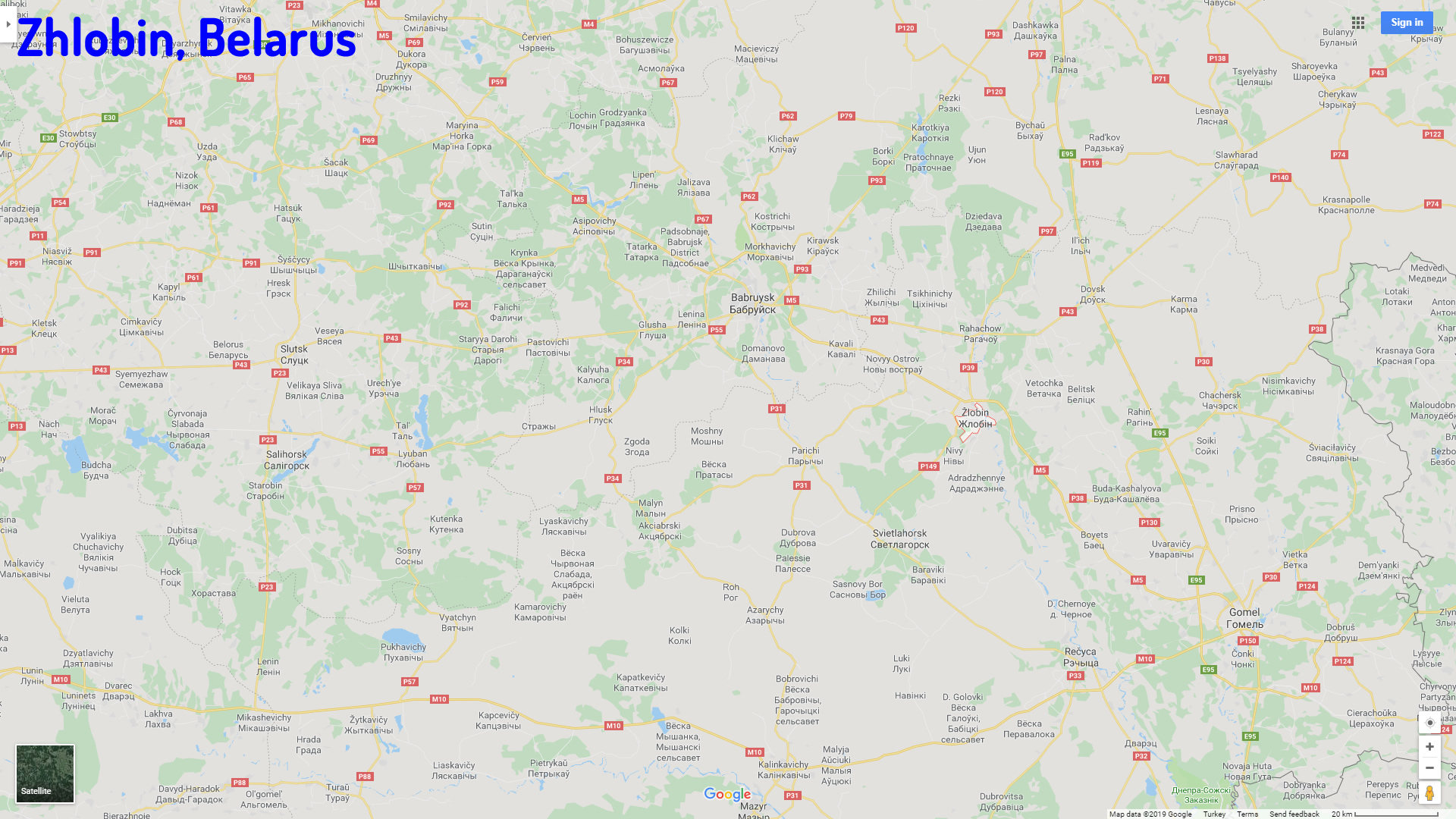 Zhlobin map Belarus