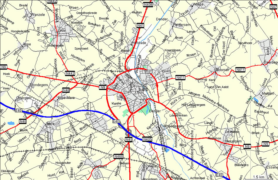 Aalst area map