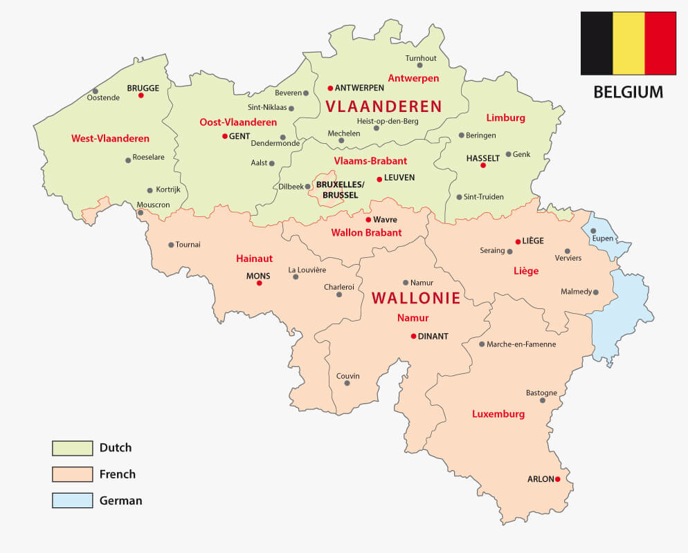 Belgian Regions Language Map