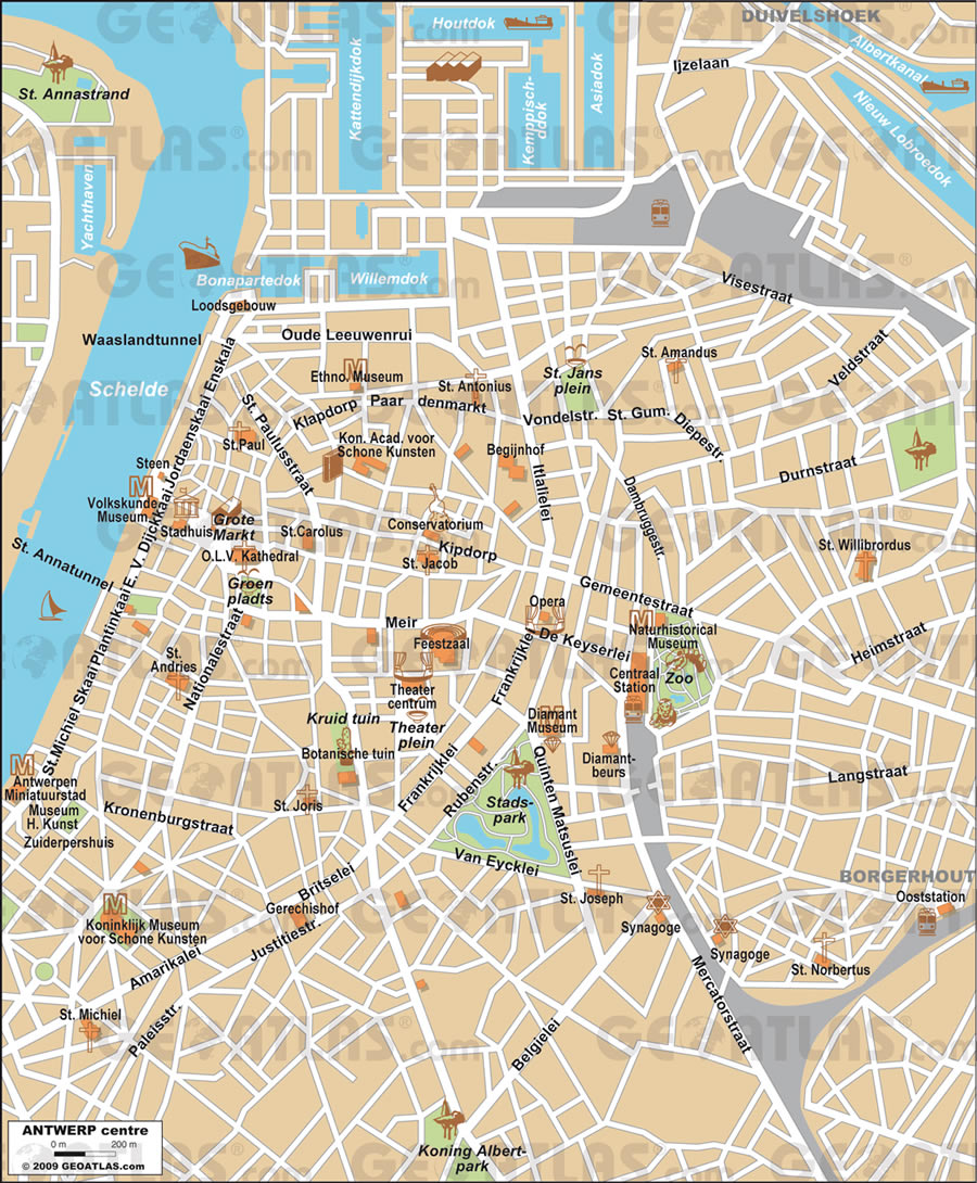 Antwerpen city center map