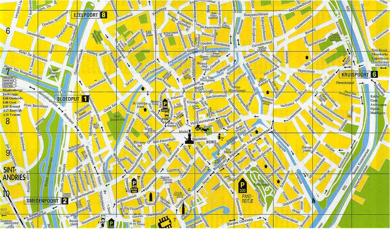 Brugge city center map