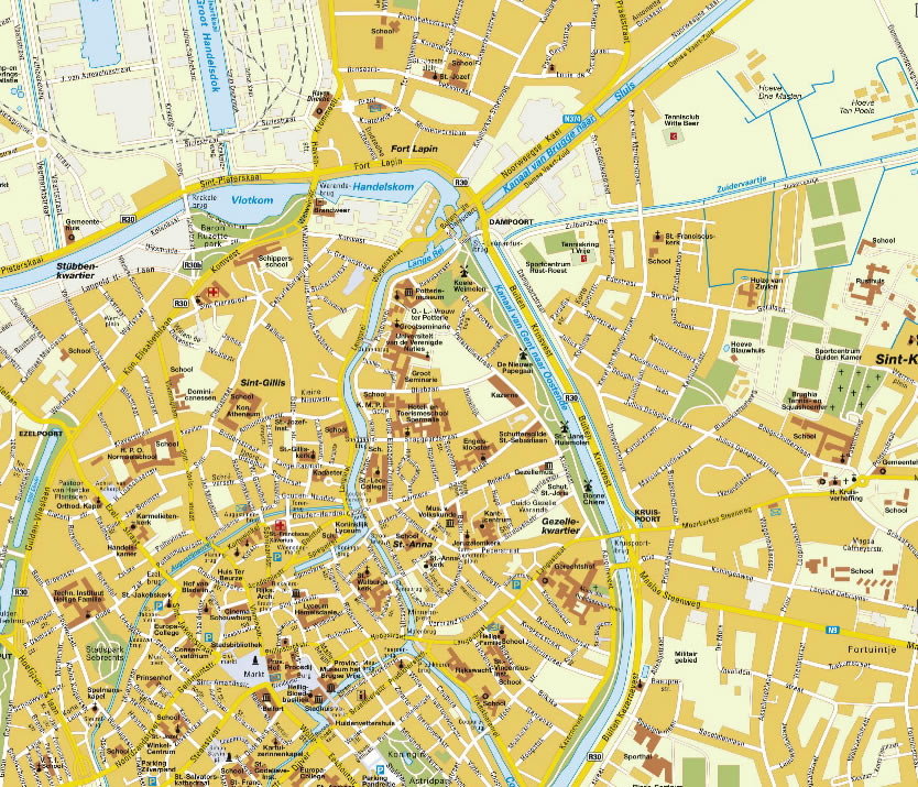 downtown map of Brugge