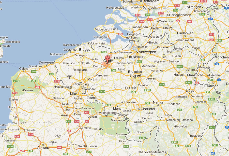 map of Gent Belgium