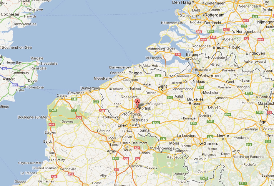 map of Kortrijk Belgium