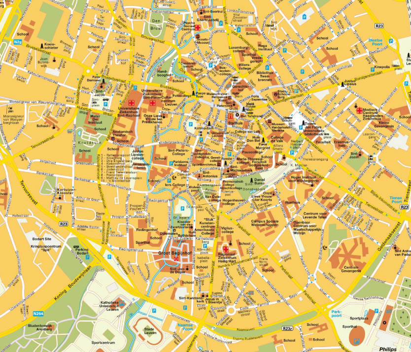 downtown map of Leuven