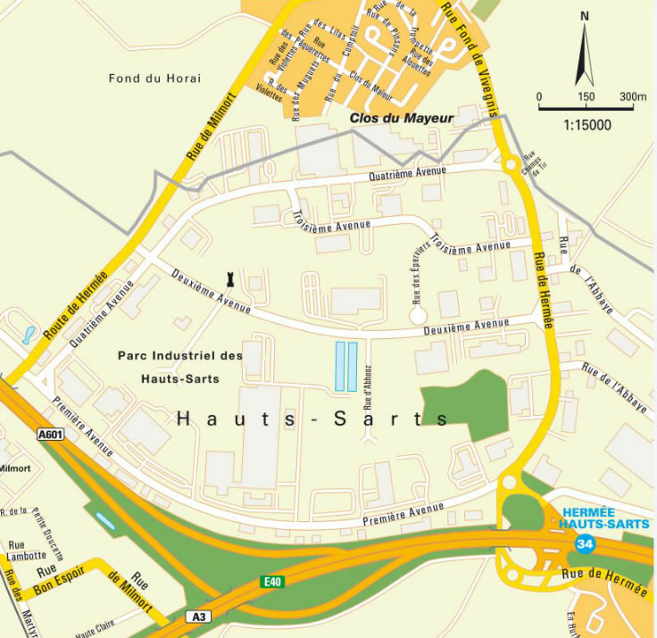 downtown map of Liege