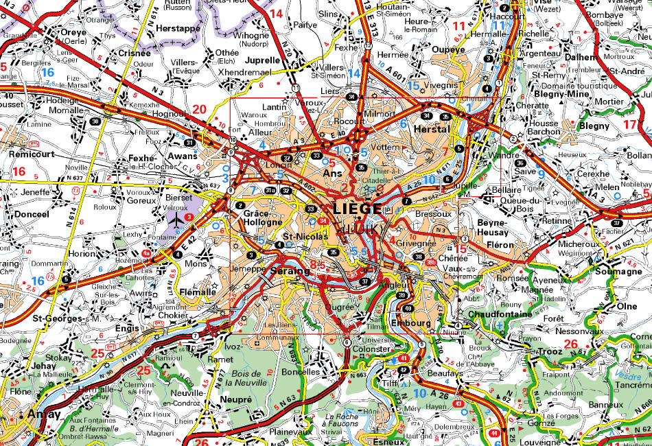 map of liege