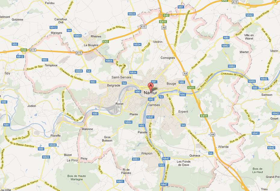 map of Namur