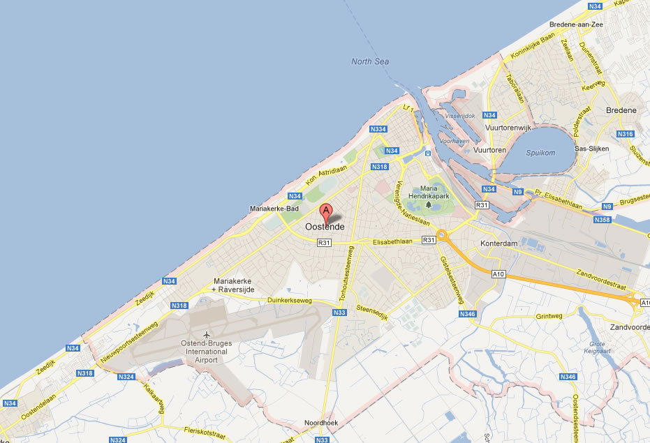 map of Oostende