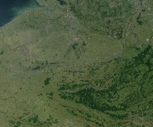 Satellite Image of Belgium