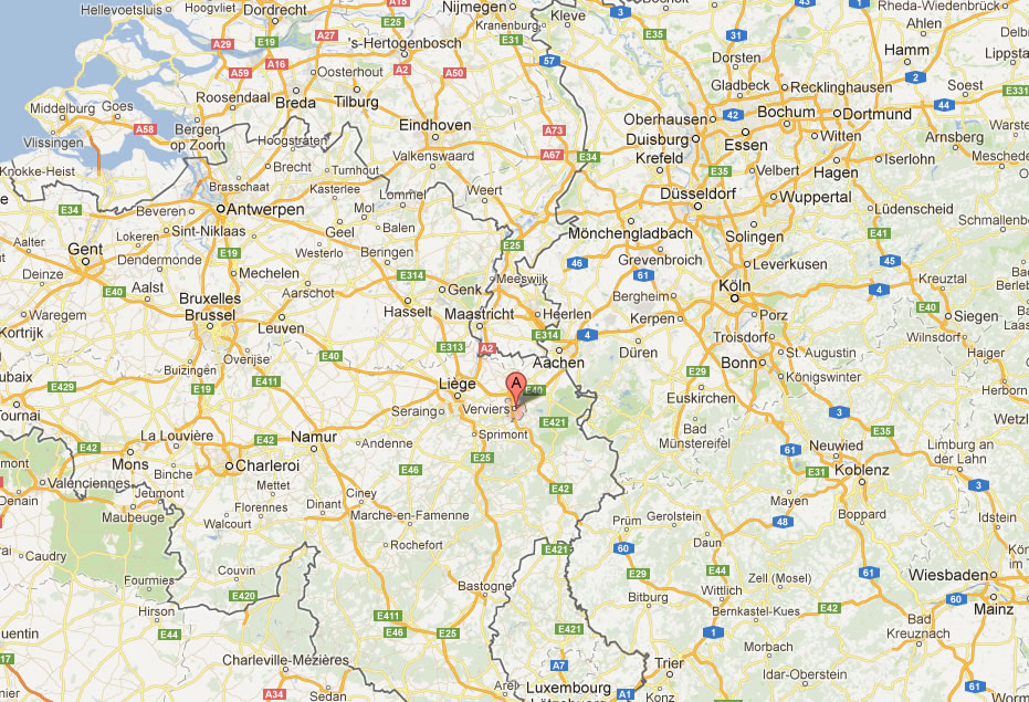 map of Verviers Belgium