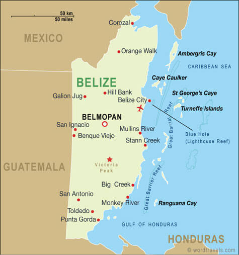 Belize Cities Map