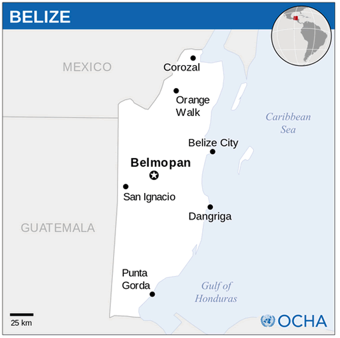 belize location map