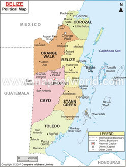 Belize Political Map