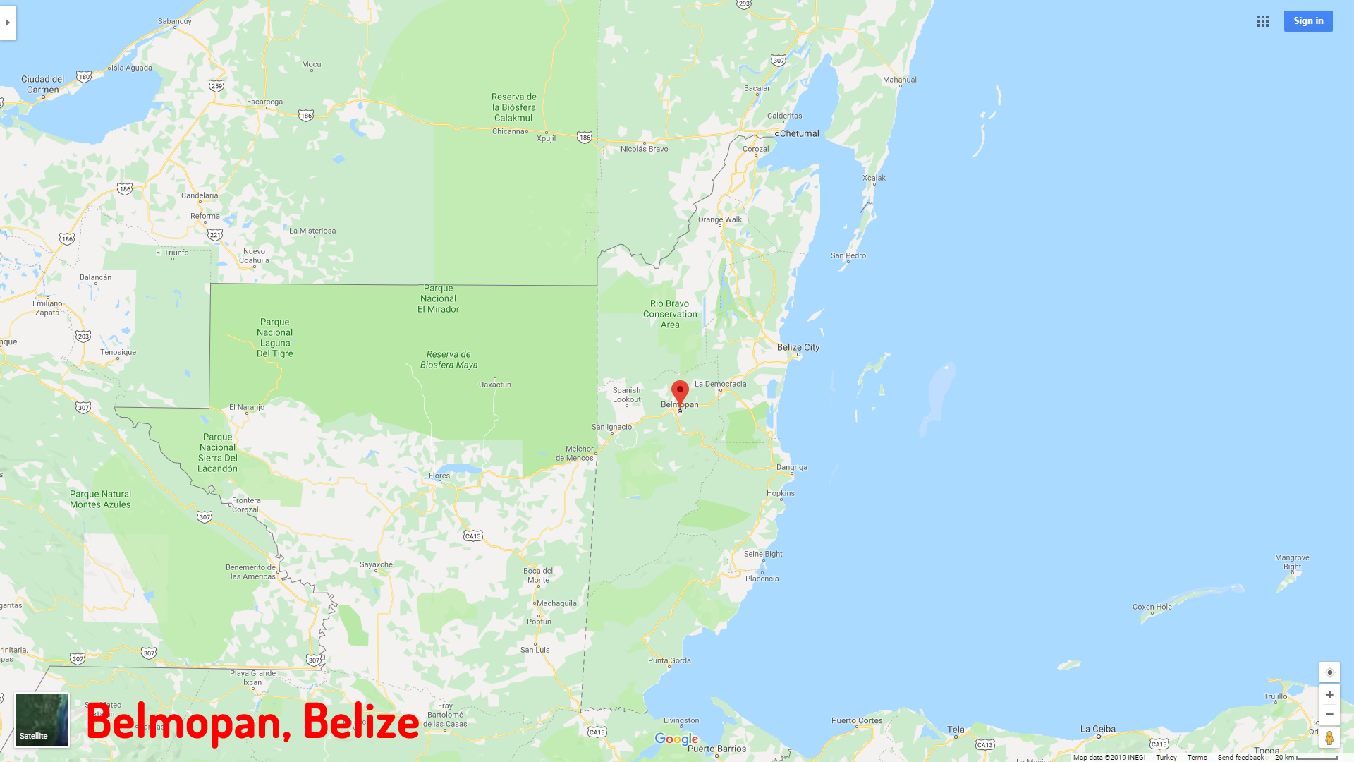 Belmopan map Belize