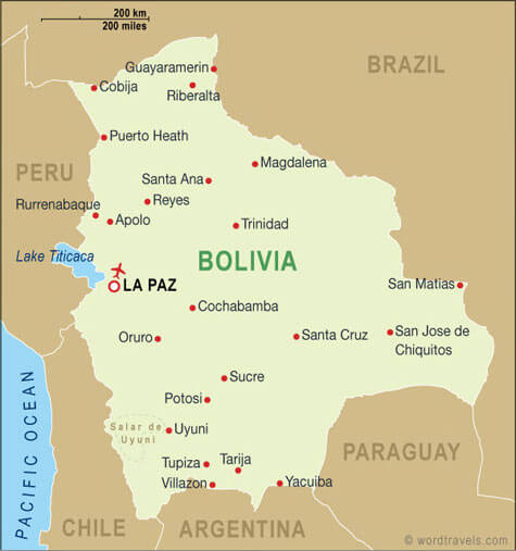 Political Map of Bolivia