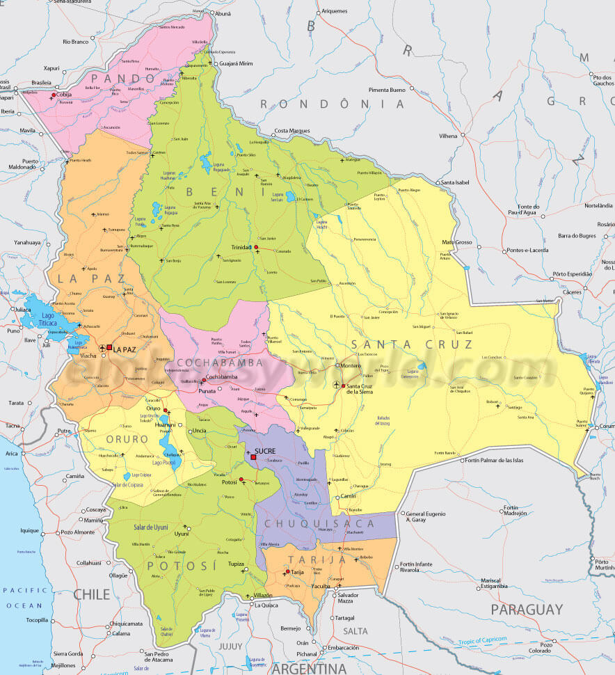 Bolivia State Map