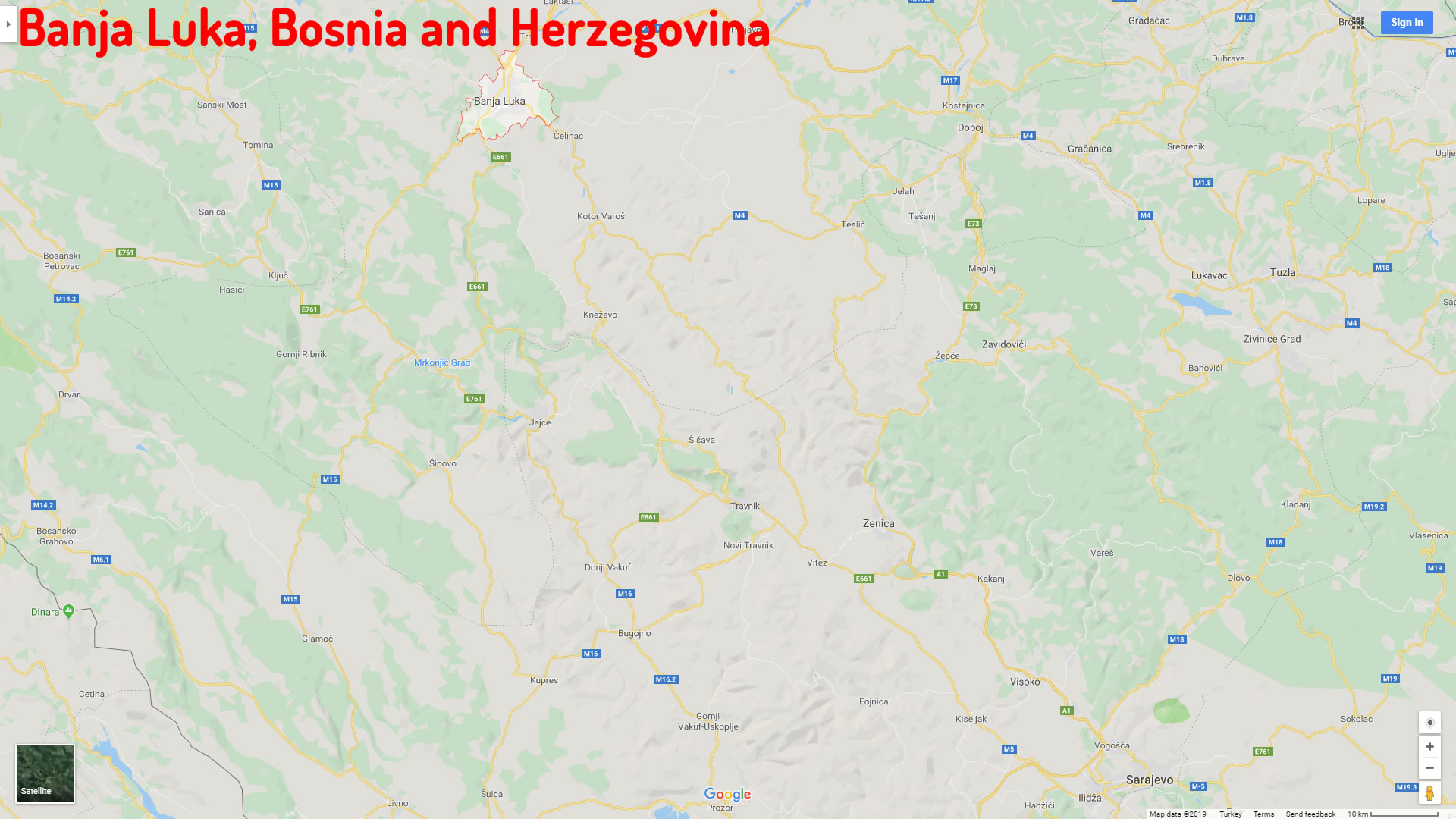 Banja Luka map Bosnia and Herzegovina