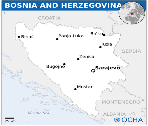 bosnia herzegovina sarajevo map