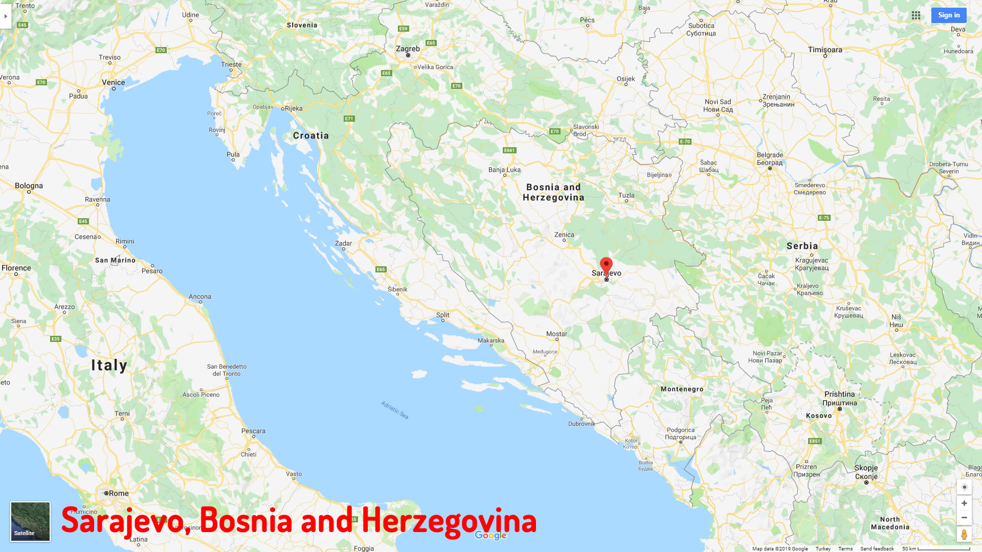 Sarajevo map Bosnia and Herzegovina