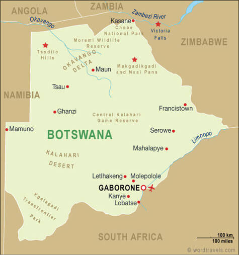 botswana political map