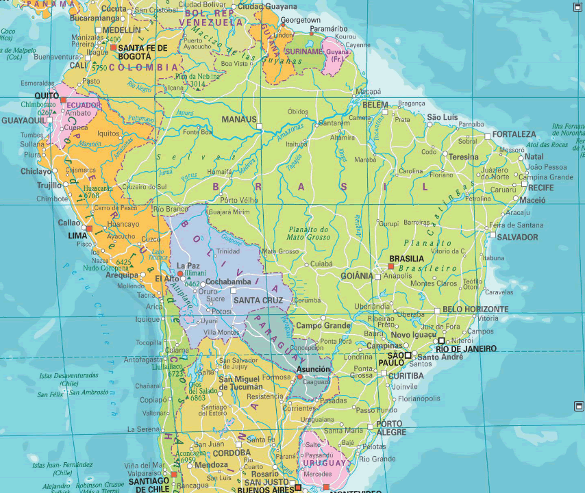 South America Brazil Map