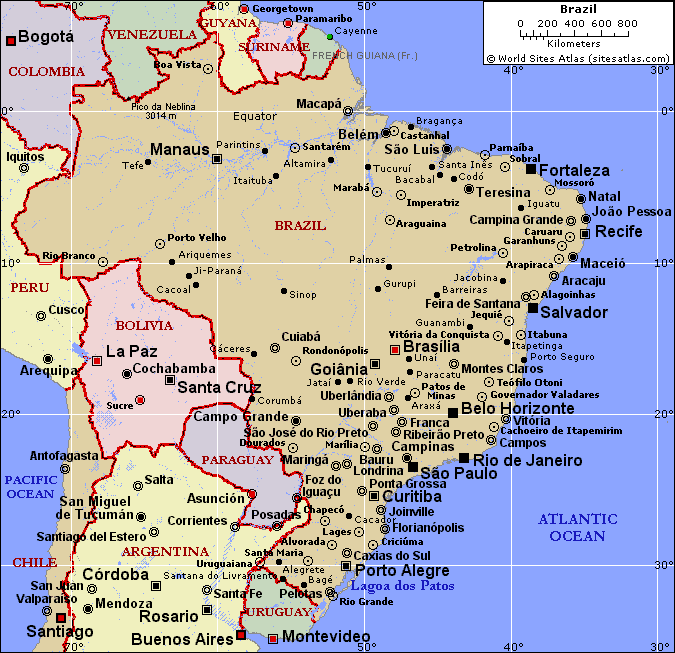 brazil map states and cities