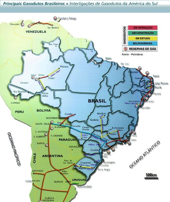 Brazil Main Gas Pipeline Map