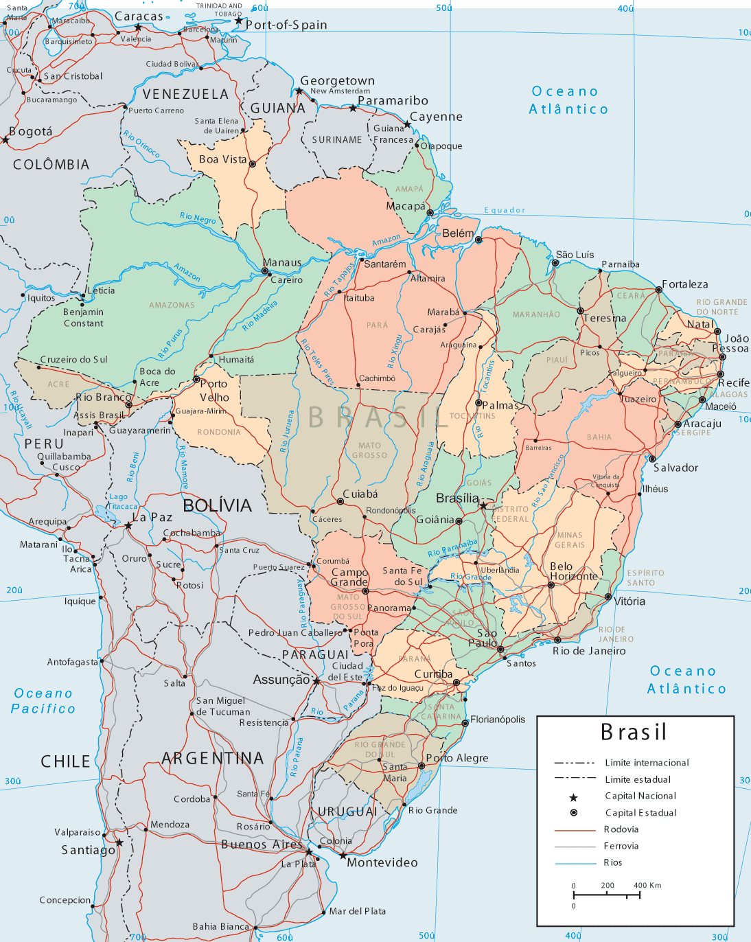 Brazil States Map