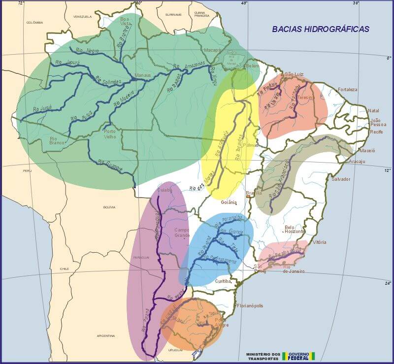 Brazil Water Basins Map