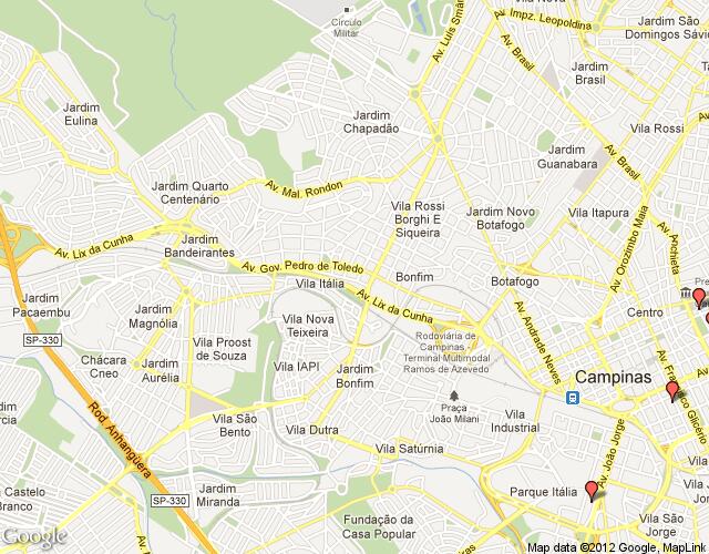 Campinas regions map