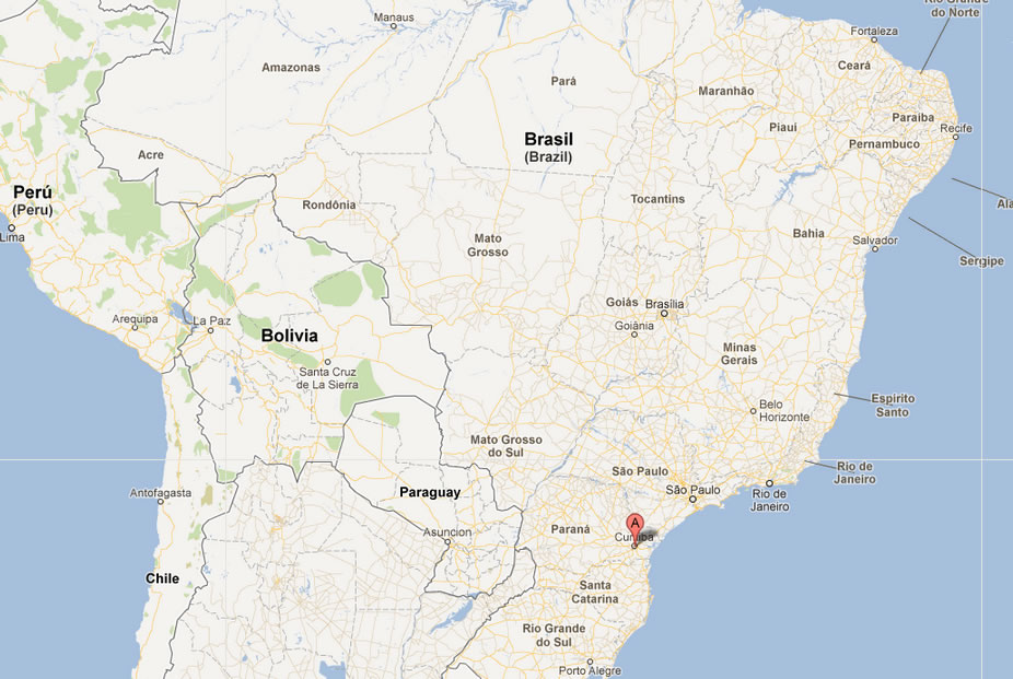 Curitiba map brazil