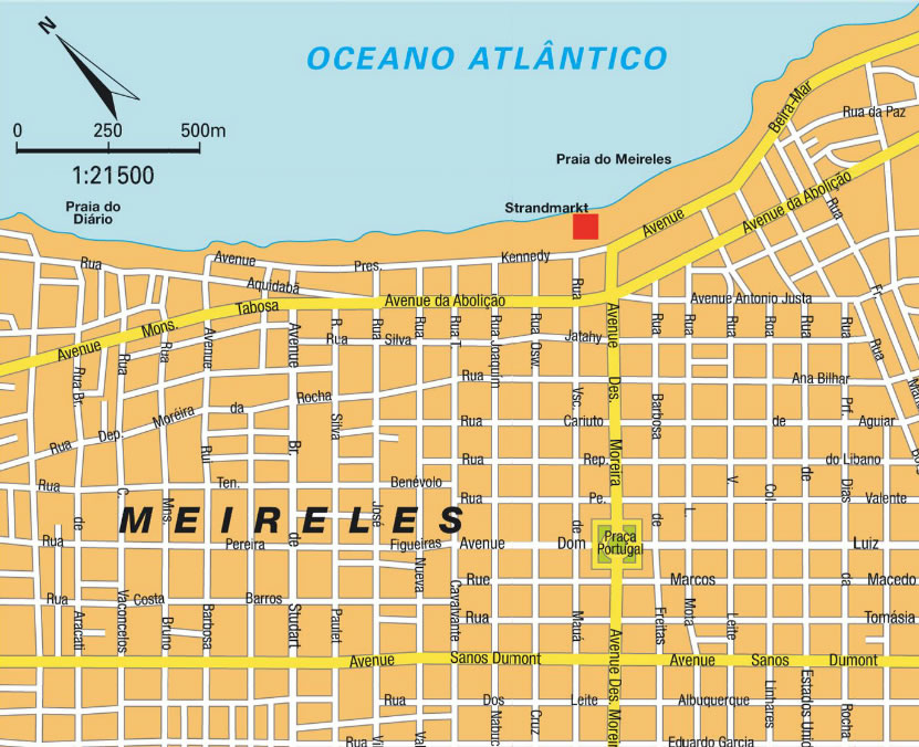 Fortaleza city center map