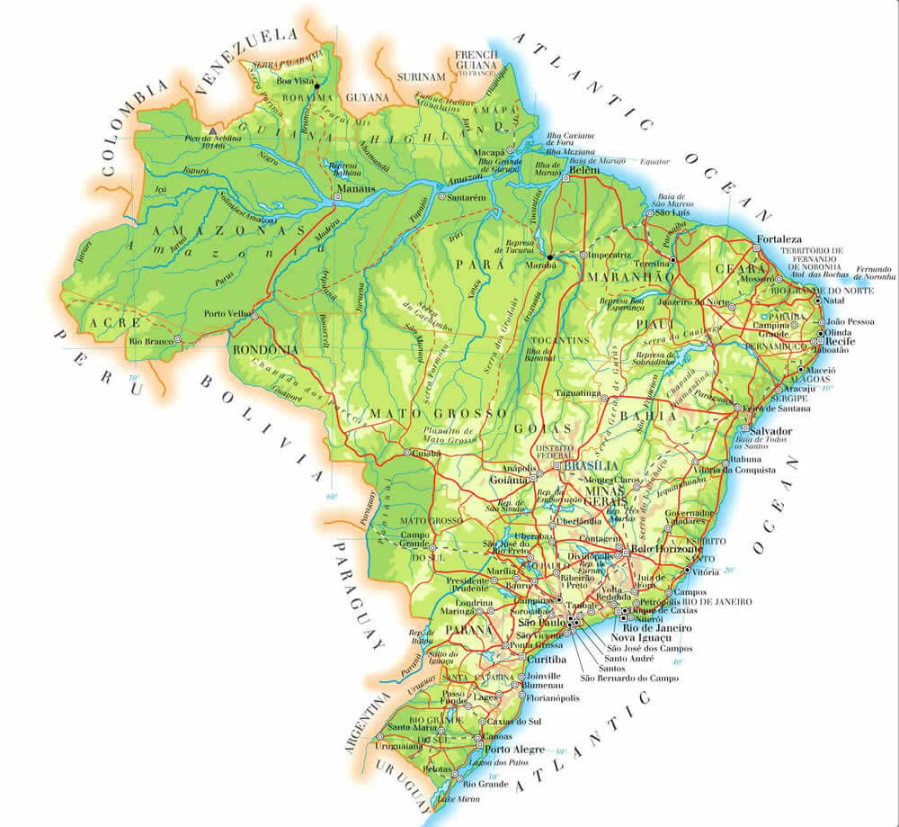 Cities Map of Brazil
