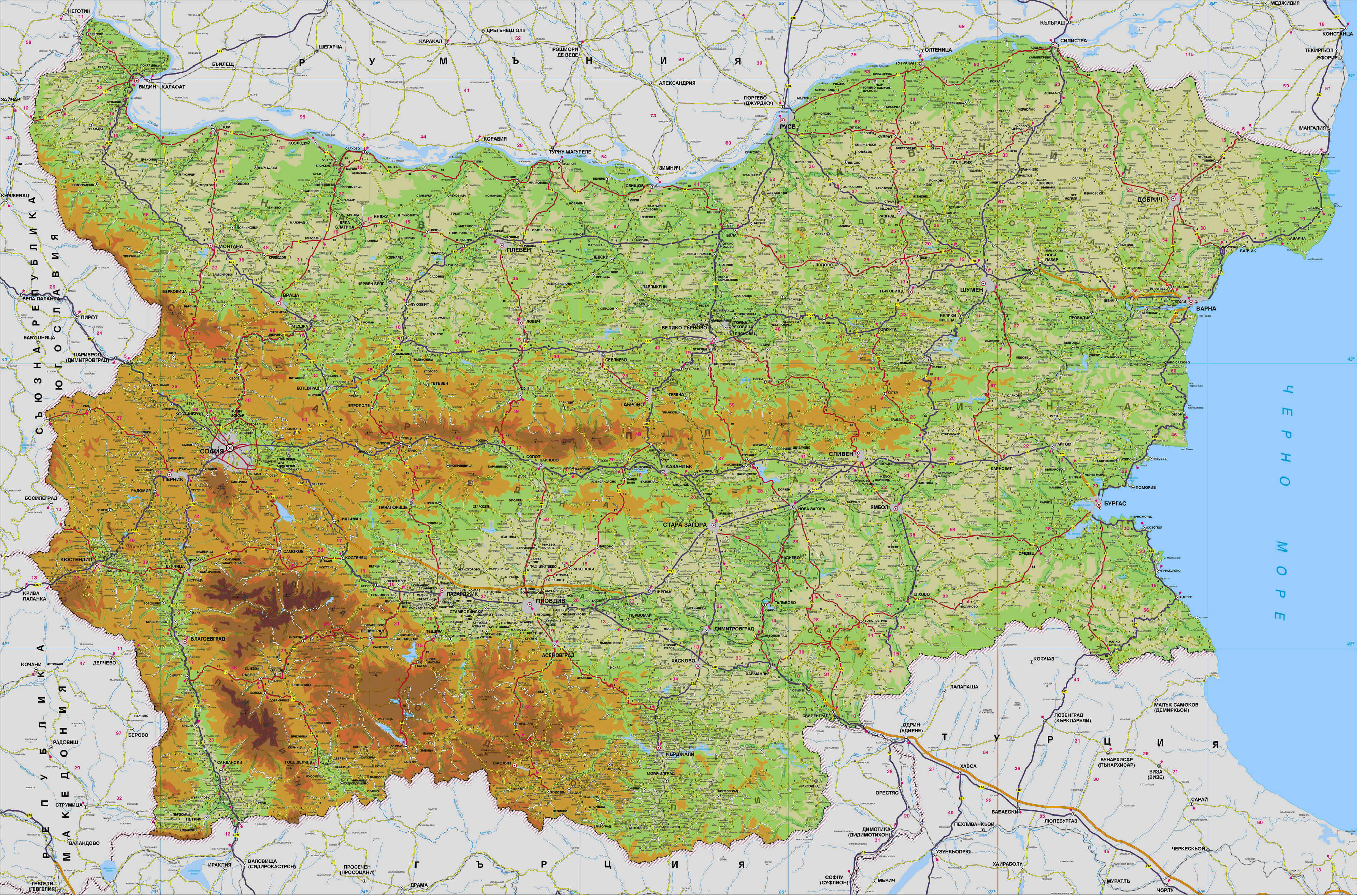 bulgaria large map b