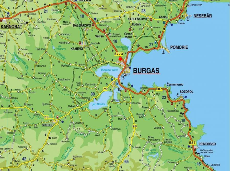 Burgas area map