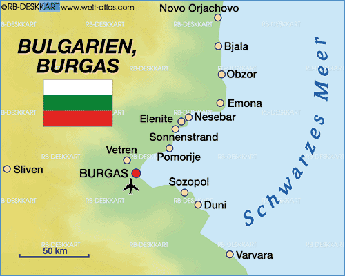 Burgas regions map