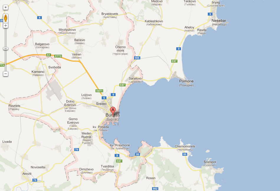 map of Burgas
