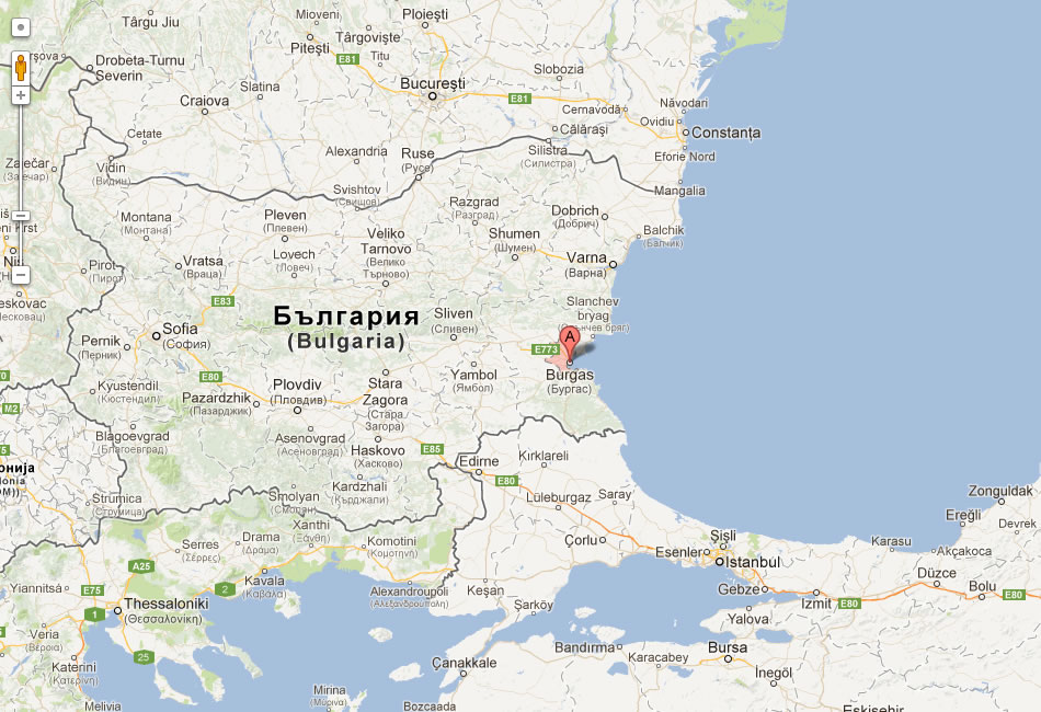 map of Burgas bulgaria