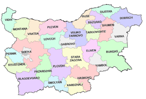 bulgaria provinces map Dobric