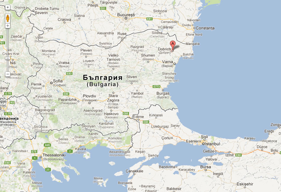 map of Dobric bulgaria