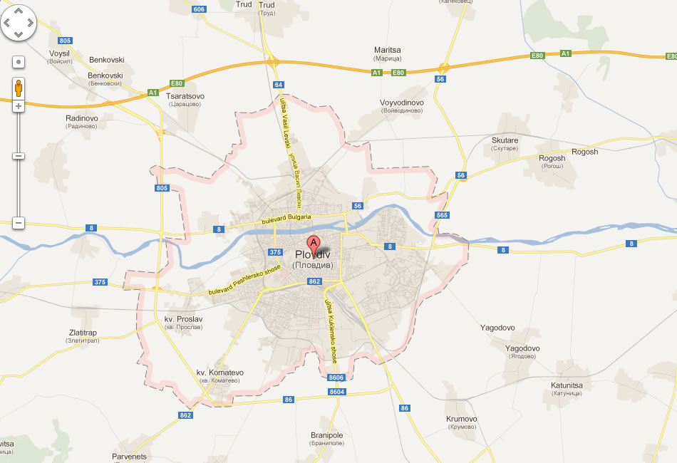 map of Plovdiv
