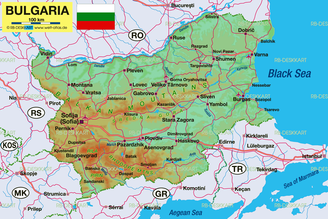 болгария на карте европы
