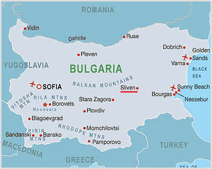Sliven bulgaria map